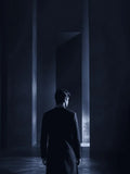 Aariz Band Collar Kurta in Midnight Navy.