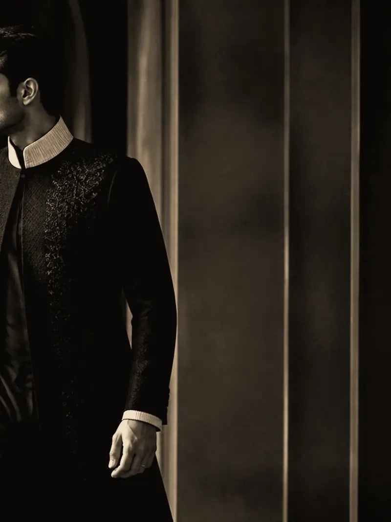 Daastan Wedding Shalwar Kameez in Champagne.